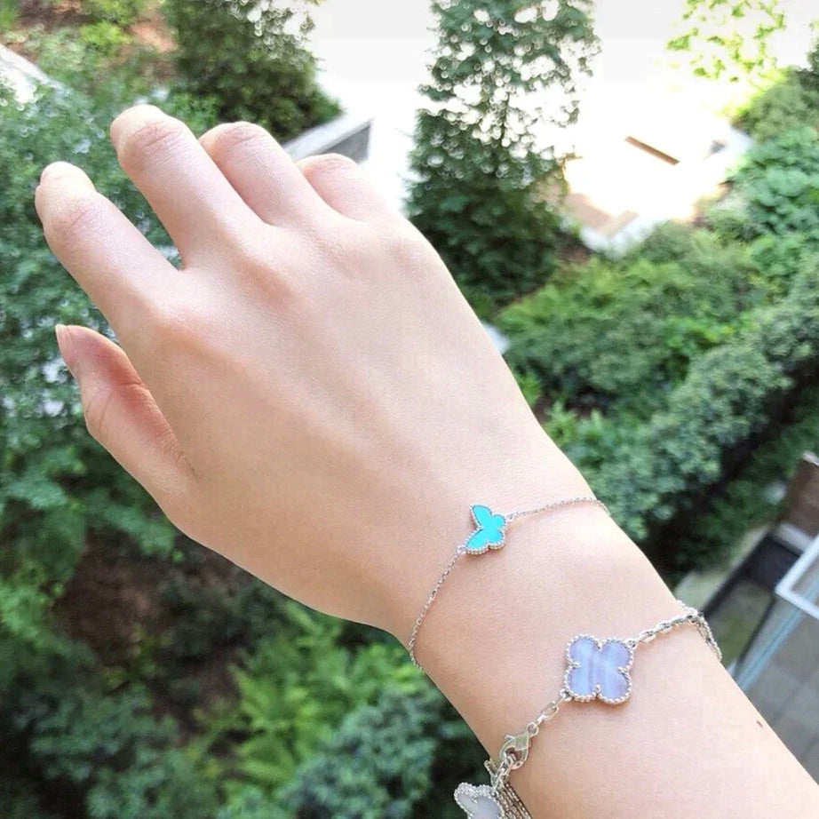 [Clara Jewels]BUTTERFLY TURQUOISE BUTTERFLY BRACELET SILVER