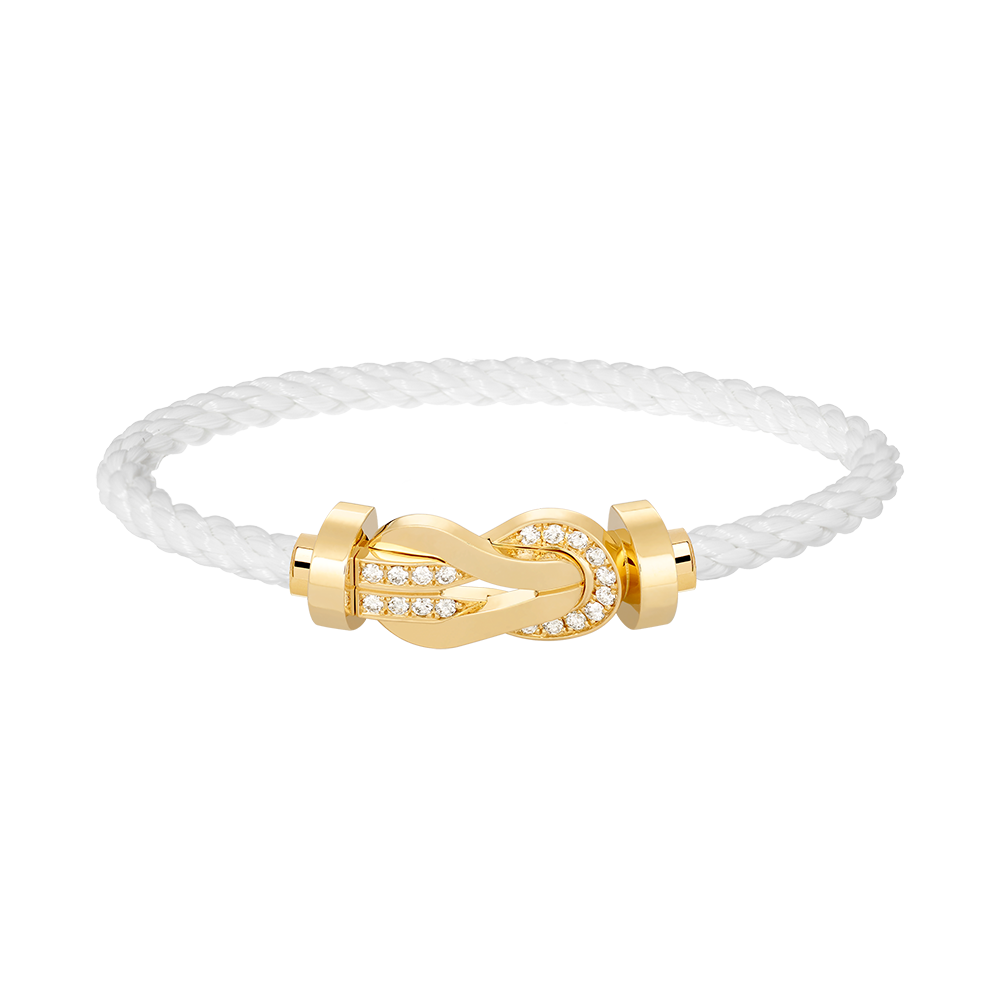 [Clara Jewels]CHANCE LARGE 8 FIGURE BUCKLE HALF DIAMOND BRACELET GOLD