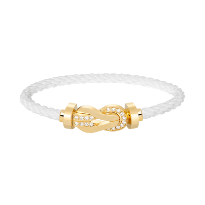 [Clara Jewels]CHANCE LARGE 8 FIGURE BUCKLE HALF DIAMOND BRACELET GOLD