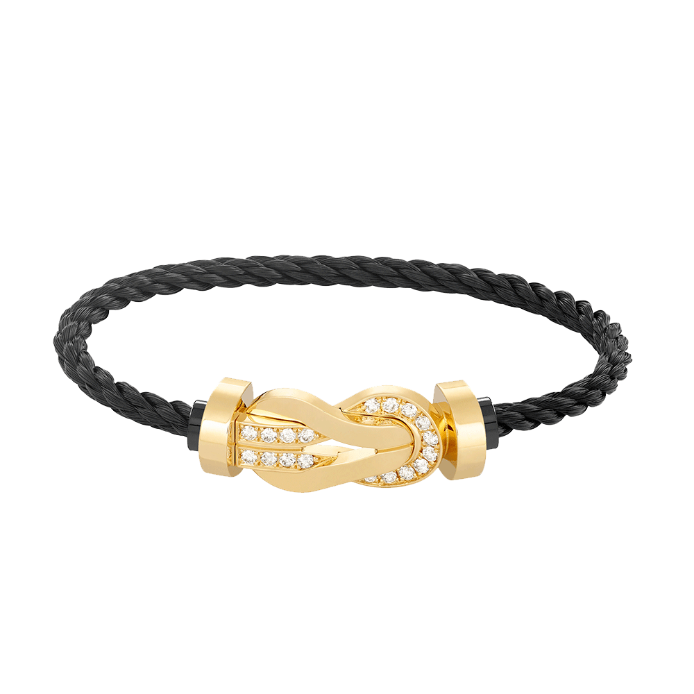 [Clara Jewels]CHANCE LARGE 8 FIGURE BUCKLE HALF DIAMOND BRACELET GOLD