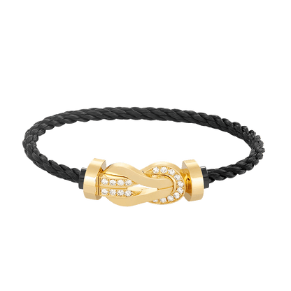 [Clara Jewels]CHANCE LARGE 8 FIGURE BUCKLE HALF DIAMOND BRACELET GOLD