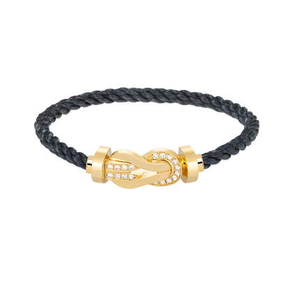 [Clara Jewels]CHANCE LARGE 8 FIGURE BUCKLE HALF DIAMOND BRACELET GOLD