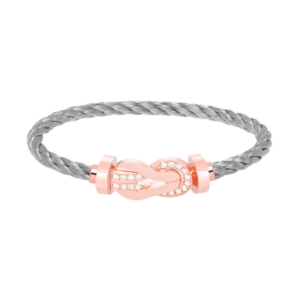[Clara Jewels]CHANCE LARGE 8 FIGURE BUCKLE HALF DIAMOND BRACELET ROSE GOLD