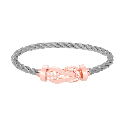 [Clara Jewels]CHANCE LARGE 8 FIGURE BUCKLE HALF DIAMOND BRACELET ROSE GOLD