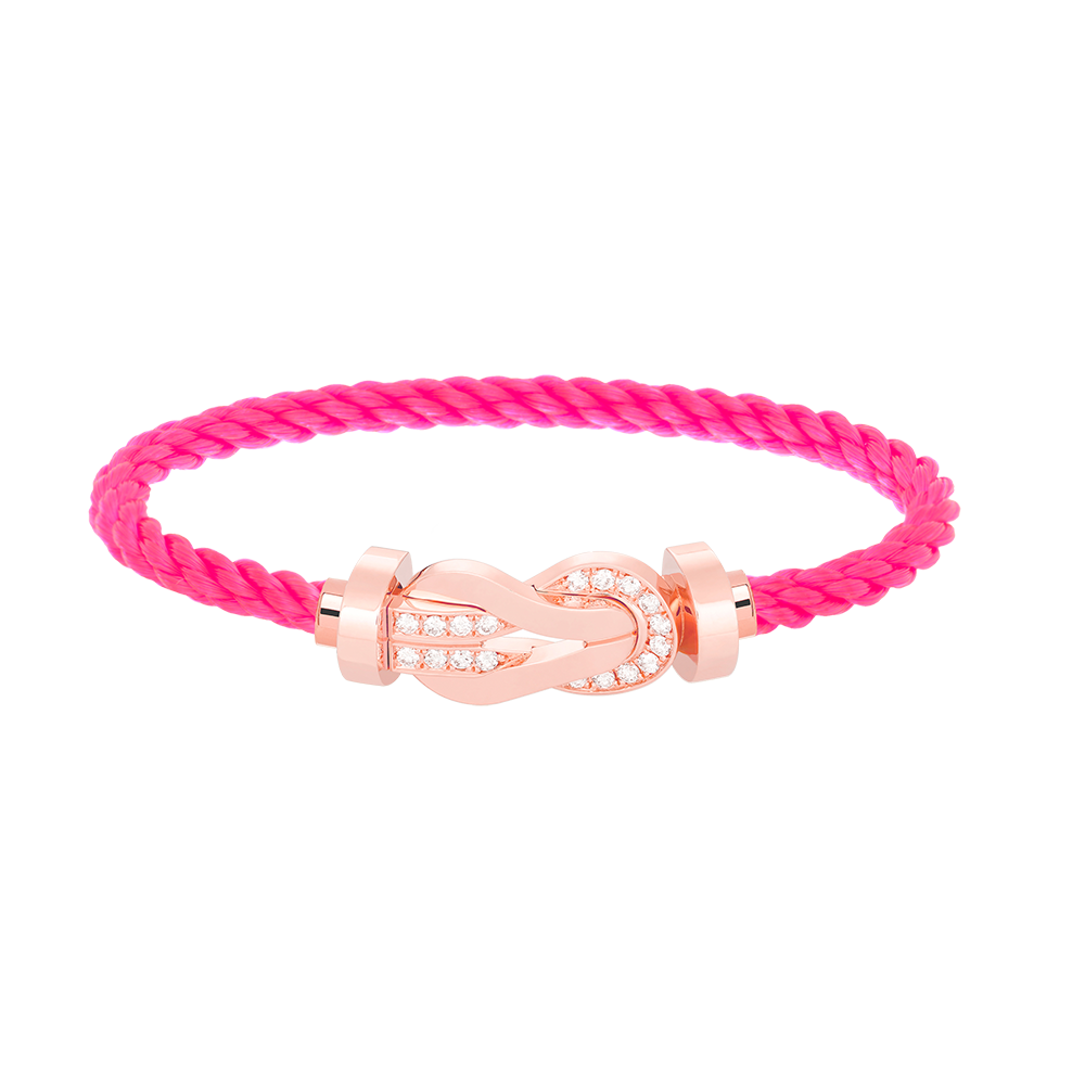 [Clara Jewels]CHANCE LARGE 8 FIGURE BUCKLE HALF DIAMOND BRACELET ROSE GOLD