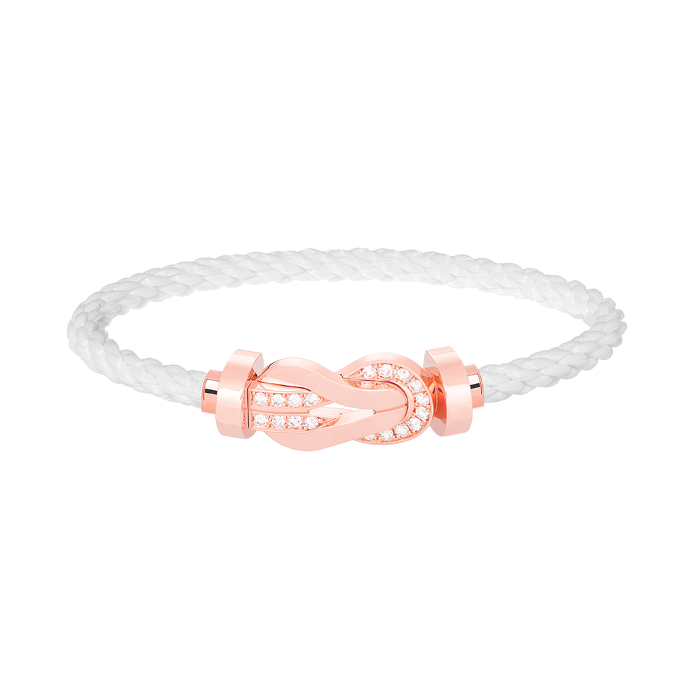 [Clara Jewels]CHANCE LARGE 8 FIGURE BUCKLE HALF DIAMOND BRACELET ROSE GOLD