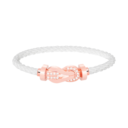 [Clara Jewels]CHANCE LARGE 8 FIGURE BUCKLE HALF DIAMOND BRACELET ROSE GOLD