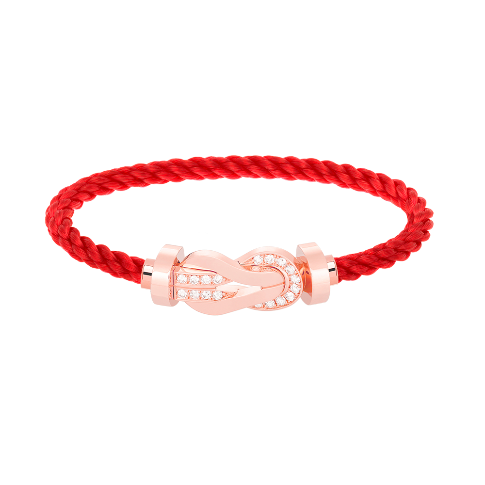 [Clara Jewels]CHANCE LARGE 8 FIGURE BUCKLE HALF DIAMOND BRACELET ROSE GOLD