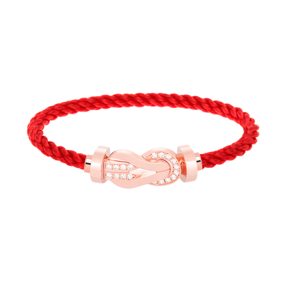 [Clara Jewels]CHANCE LARGE 8 FIGURE BUCKLE HALF DIAMOND BRACELET ROSE GOLD