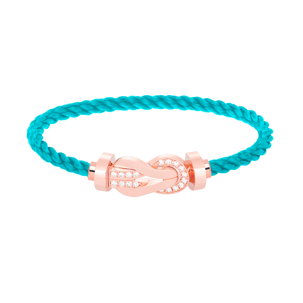 [Clara Jewels]CHANCE LARGE 8 FIGURE BUCKLE HALF DIAMOND BRACELET ROSE GOLD