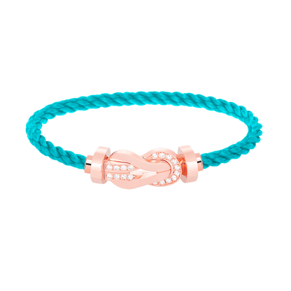 [Clara Jewels]CHANCE LARGE 8 FIGURE BUCKLE HALF DIAMOND BRACELET ROSE GOLD