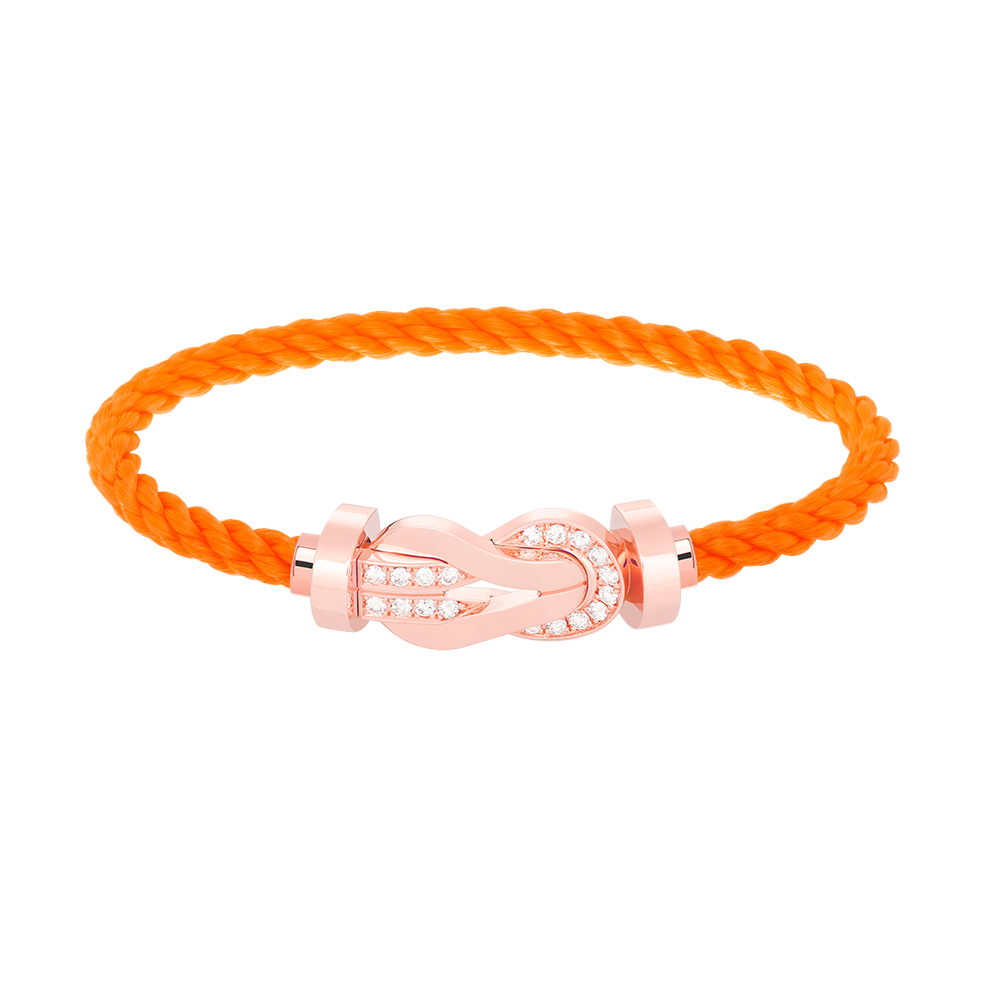 [Clara Jewels]CHANCE LARGE 8 FIGURE BUCKLE HALF DIAMOND BRACELET ROSE GOLD