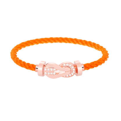 [Clara Jewels]CHANCE LARGE 8 FIGURE BUCKLE HALF DIAMOND BRACELET ROSE GOLD