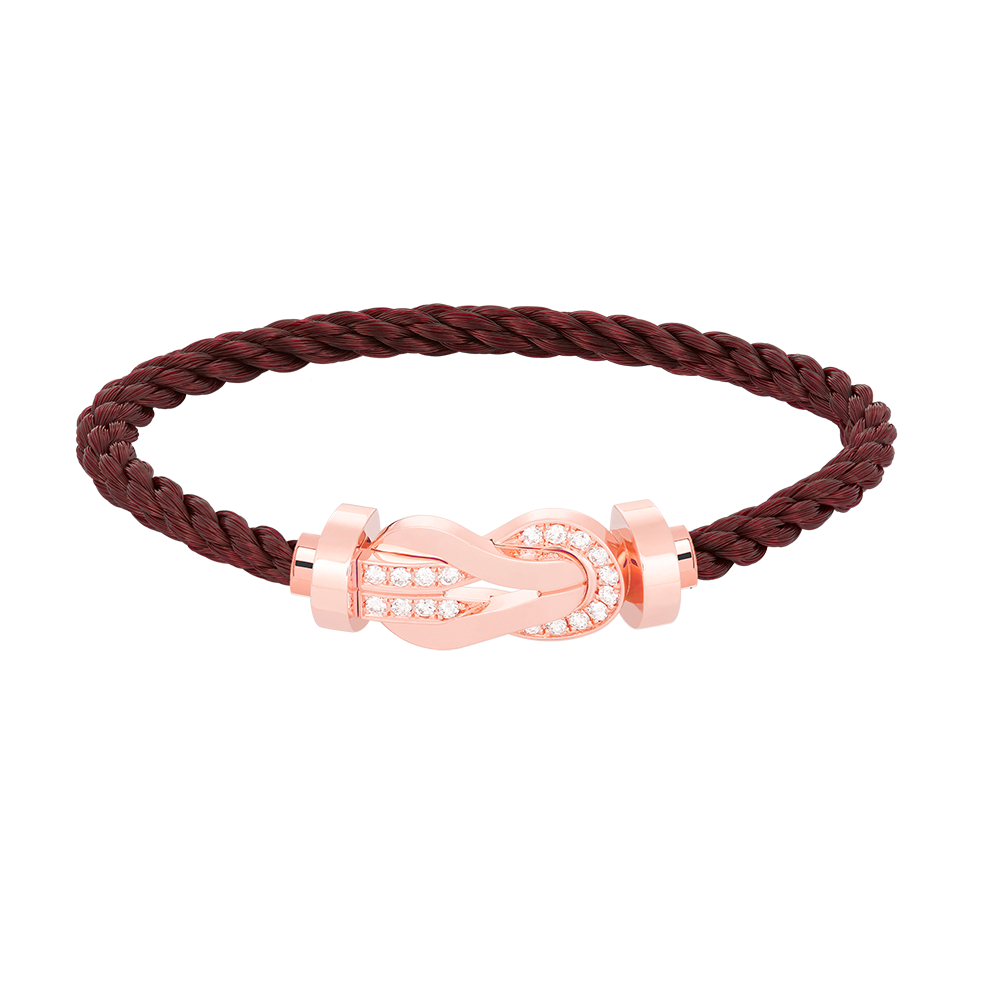 [Clara Jewels]CHANCE LARGE 8 FIGURE BUCKLE HALF DIAMOND BRACELET ROSE GOLD