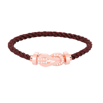 [Clara Jewels]CHANCE LARGE 8 FIGURE BUCKLE HALF DIAMOND BRACELET ROSE GOLD