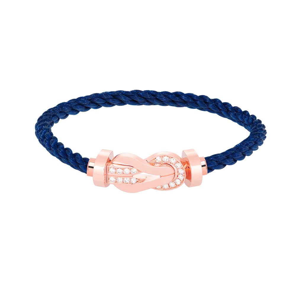 [Clara Jewels]CHANCE LARGE 8 FIGURE BUCKLE HALF DIAMOND BRACELET ROSE GOLD