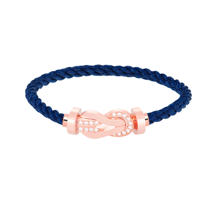 [Clara Jewels]CHANCE LARGE 8 FIGURE BUCKLE HALF DIAMOND BRACELET ROSE GOLD