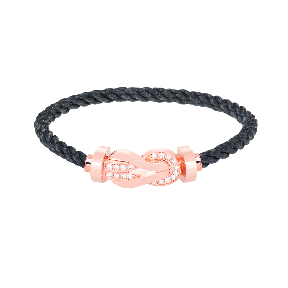 [Clara Jewels]CHANCE LARGE 8 FIGURE BUCKLE HALF DIAMOND BRACELET ROSE GOLD