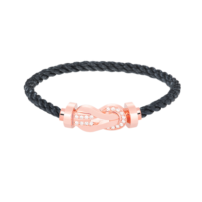[Clara Jewels]CHANCE LARGE 8 FIGURE BUCKLE HALF DIAMOND BRACELET ROSE GOLD
