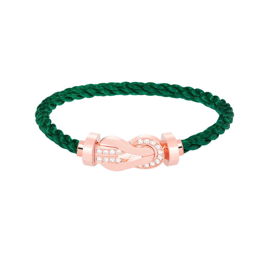 [Clara Jewels]CHANCE LARGE 8 FIGURE BUCKLE HALF DIAMOND BRACELET ROSE GOLD