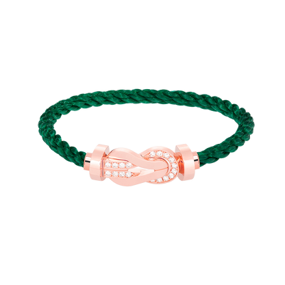 [Clara Jewels]CHANCE LARGE 8 FIGURE BUCKLE HALF DIAMOND BRACELET ROSE GOLD