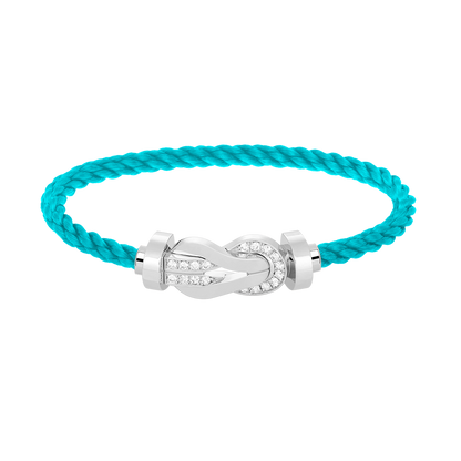 [Clara Jewels]CHANCE LARGE 8 FIGURE BUCKLE HALF DIAMOND BRACELET SILVER