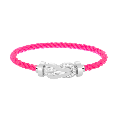 [Clara Jewels]CHANCE LARGE 8 FIGURE BUCKLE HALF DIAMOND BRACELET SILVER