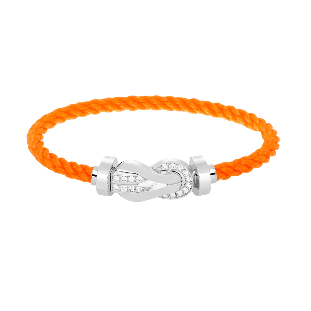 [Clara Jewels]CHANCE LARGE 8 FIGURE BUCKLE HALF DIAMOND BRACELET SILVER