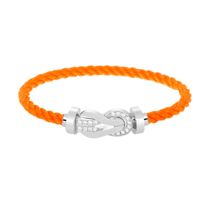 [Clara Jewels]CHANCE LARGE 8 FIGURE BUCKLE HALF DIAMOND BRACELET SILVER