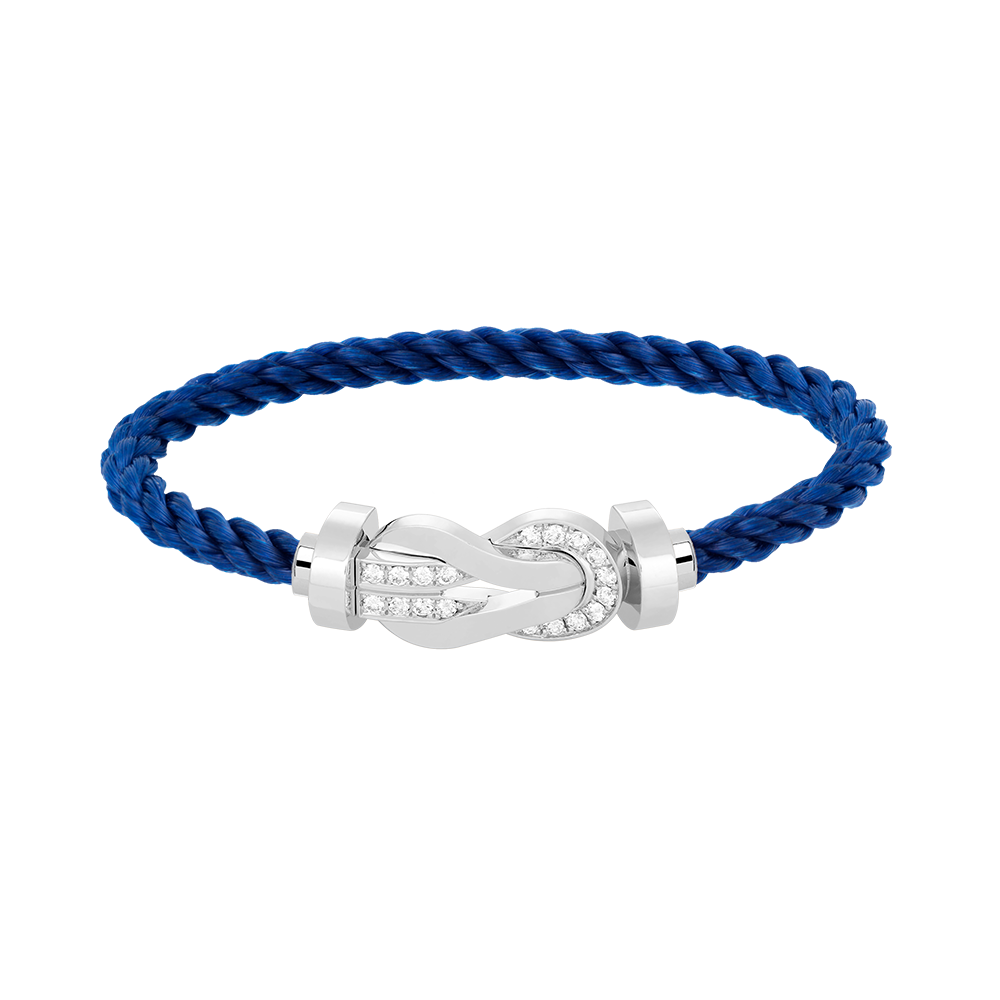 [Clara Jewels]CHANCE LARGE 8 FIGURE BUCKLE HALF DIAMOND BRACELET SILVER