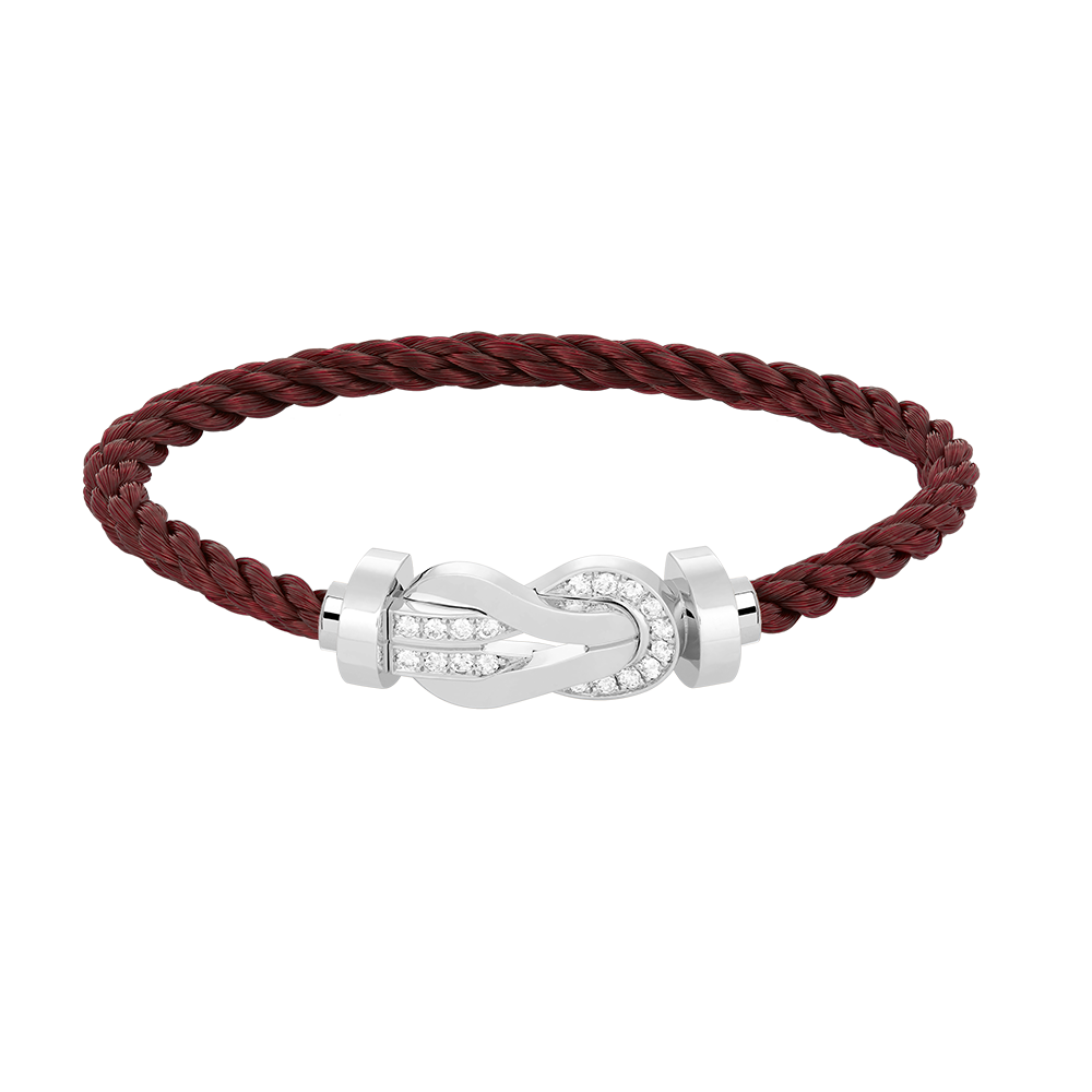 [Clara Jewels]CHANCE LARGE 8 FIGURE BUCKLE HALF DIAMOND BRACELET SILVER