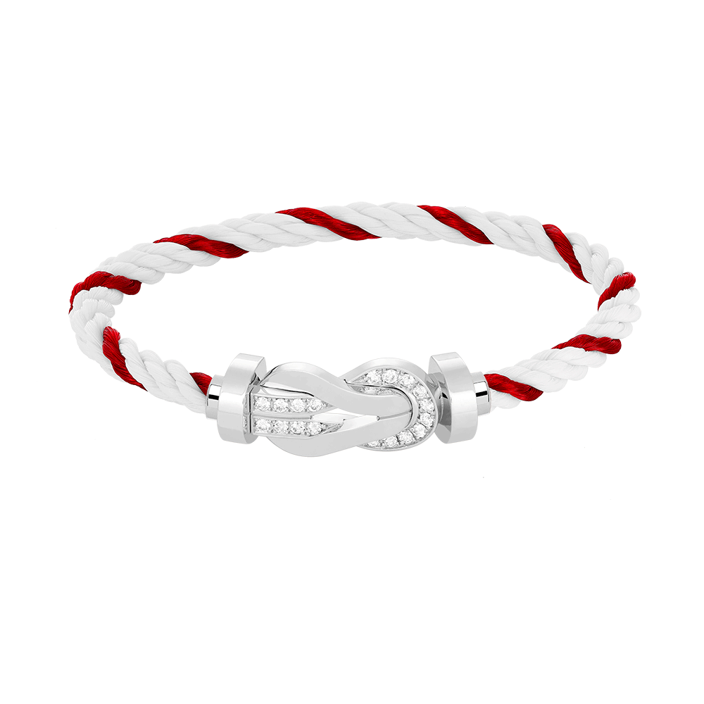 [Clara Jewels]CHANCE LARGE 8 FIGURE BUCKLE HALF DIAMOND BRACELET SILVER