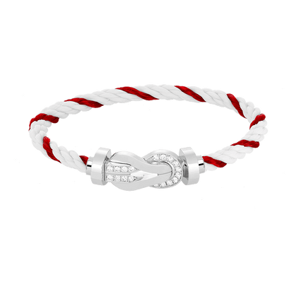 [Clara Jewels]CHANCE LARGE 8 FIGURE BUCKLE HALF DIAMOND BRACELET SILVER
