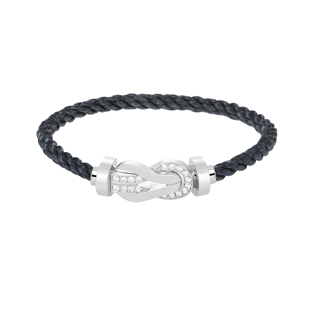 [Clara Jewels]CHANCE LARGE 8 FIGURE BUCKLE HALF DIAMOND BRACELET SILVER