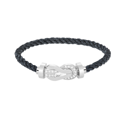 [Clara Jewels]CHANCE LARGE 8 FIGURE BUCKLE HALF DIAMOND BRACELET SILVER