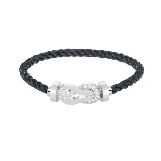 [Clara Jewels]CHANCE LARGE 8 FIGURE BUCKLE HALF DIAMOND BRACELET SILVER