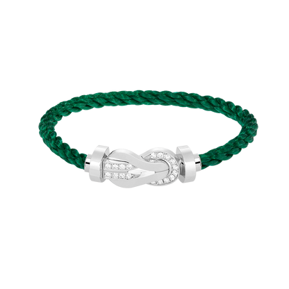 [Clara Jewels]CHANCE LARGE 8 FIGURE BUCKLE HALF DIAMOND BRACELET SILVER