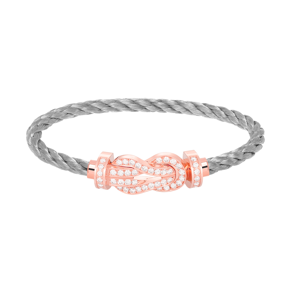 [Clara Jewels]CHANCE LARGE 8 FIGURE BUCKLE FULL DIAMOND BRACELET ROSE GOLD