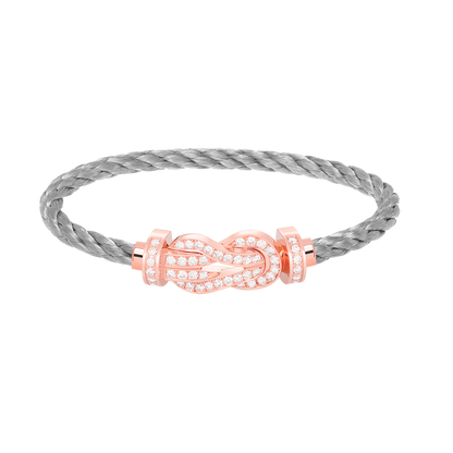 [Clara Jewels]CHANCE LARGE 8 FIGURE BUCKLE FULL DIAMOND BRACELET ROSE GOLD