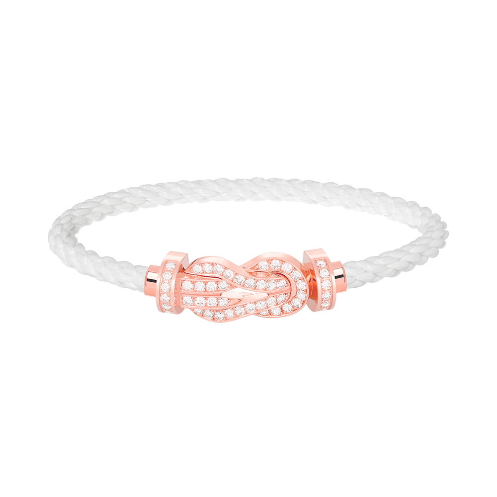 [Clara Jewels]CHANCE LARGE 8 FIGURE BUCKLE FULL DIAMOND BRACELET ROSE GOLD
