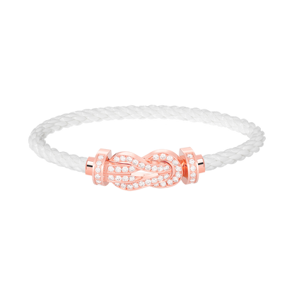 [Clara Jewels]CHANCE LARGE 8 FIGURE BUCKLE FULL DIAMOND BRACELET ROSE GOLD