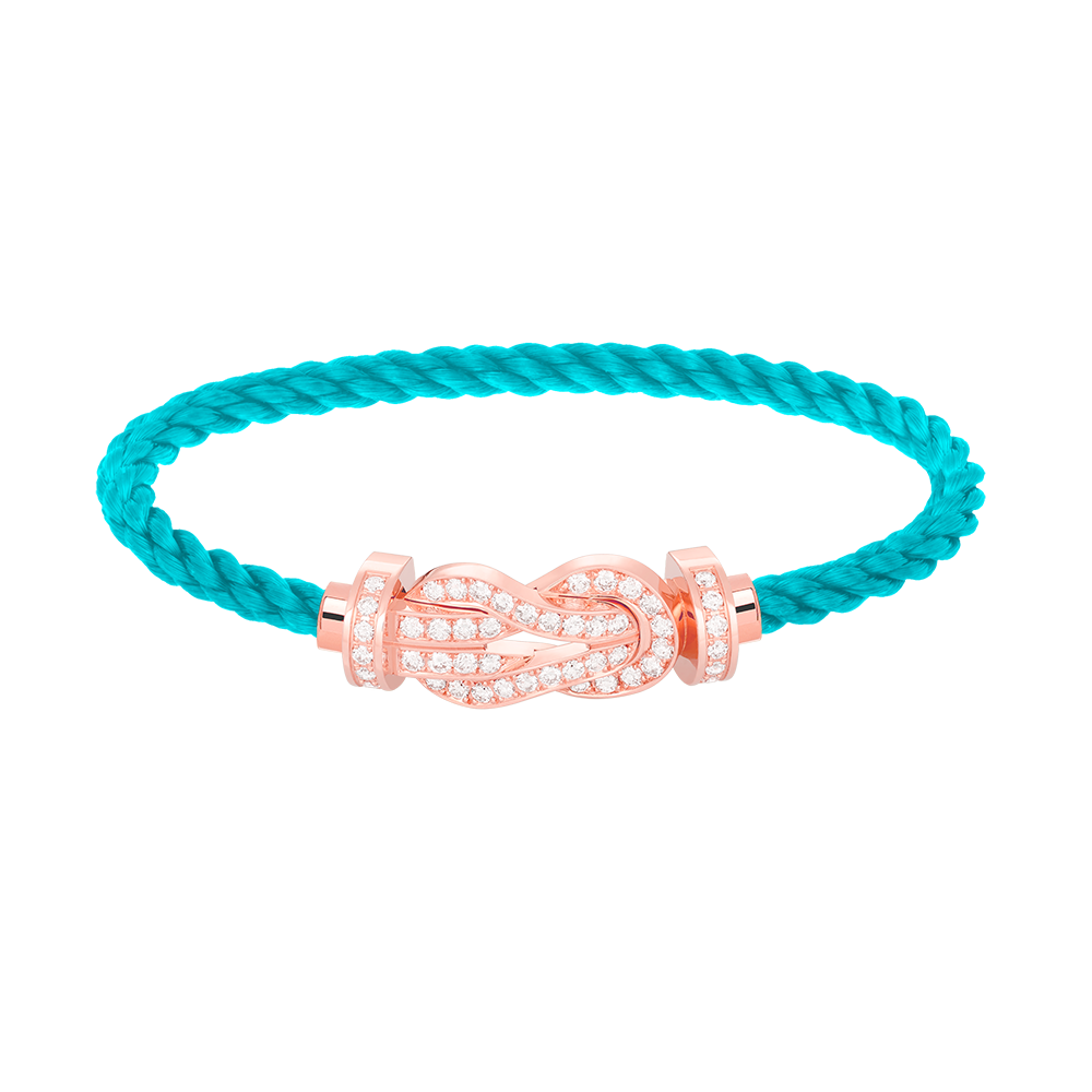 [Clara Jewels]CHANCE LARGE 8 FIGURE BUCKLE FULL DIAMOND BRACELET ROSE GOLD