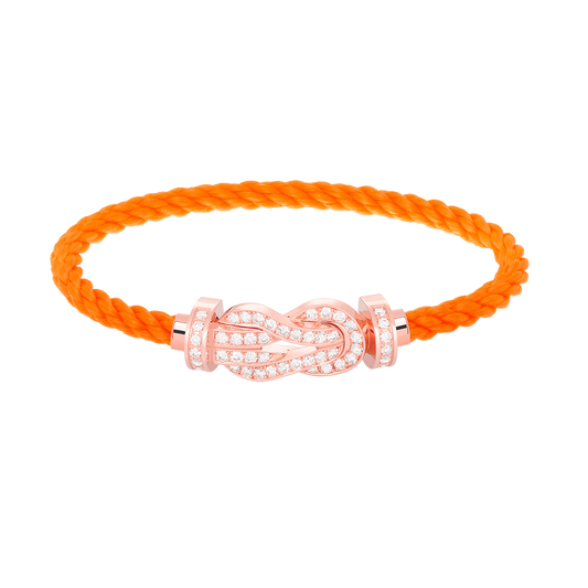 [Clara Jewels]CHANCE LARGE 8 FIGURE BUCKLE FULL DIAMOND BRACELET ROSE GOLD