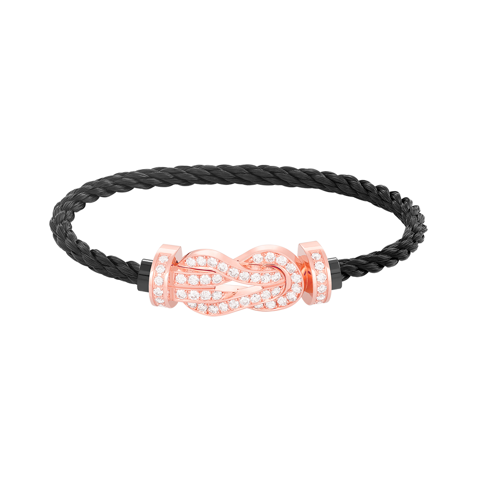[Clara Jewels]CHANCE LARGE 8 FIGURE BUCKLE FULL DIAMOND BRACELET ROSE GOLD