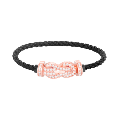 [Clara Jewels]CHANCE LARGE 8 FIGURE BUCKLE FULL DIAMOND BRACELET ROSE GOLD