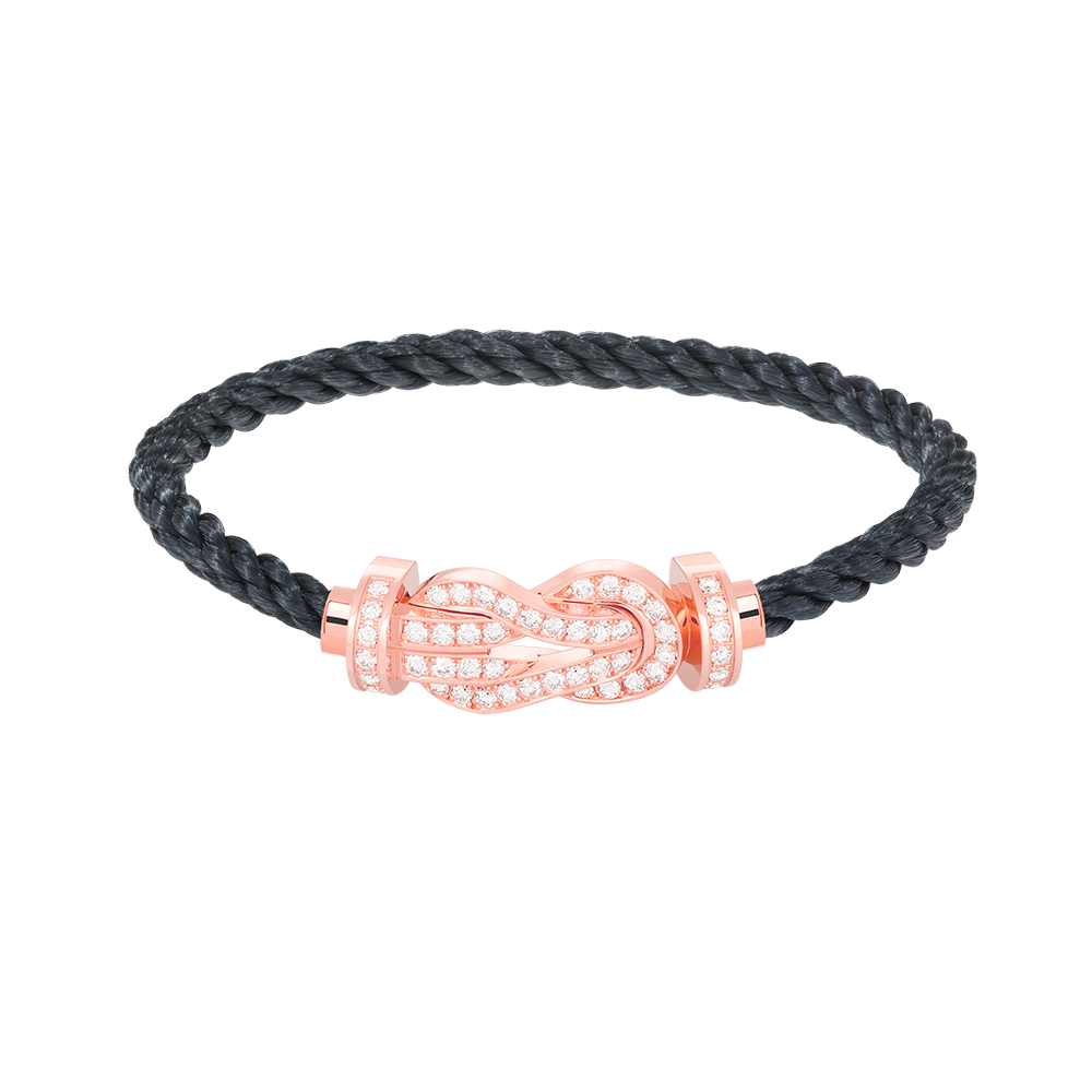 [Clara Jewels]CHANCE LARGE 8 FIGURE BUCKLE FULL DIAMOND BRACELET ROSE GOLD
