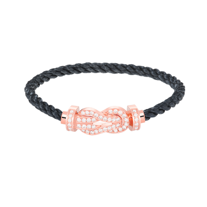 [Clara Jewels]CHANCE LARGE 8 FIGURE BUCKLE FULL DIAMOND BRACELET ROSE GOLD