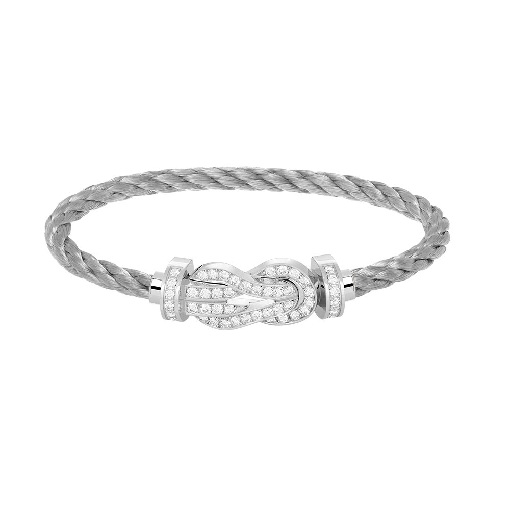 [Clara Jewels]CHANCE LARGE 8 FIGURE BUCKLE FULL DIAMOND BRACELET SILVER