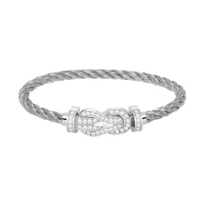 [Clara Jewels]CHANCE LARGE 8 FIGURE BUCKLE FULL DIAMOND BRACELET SILVER