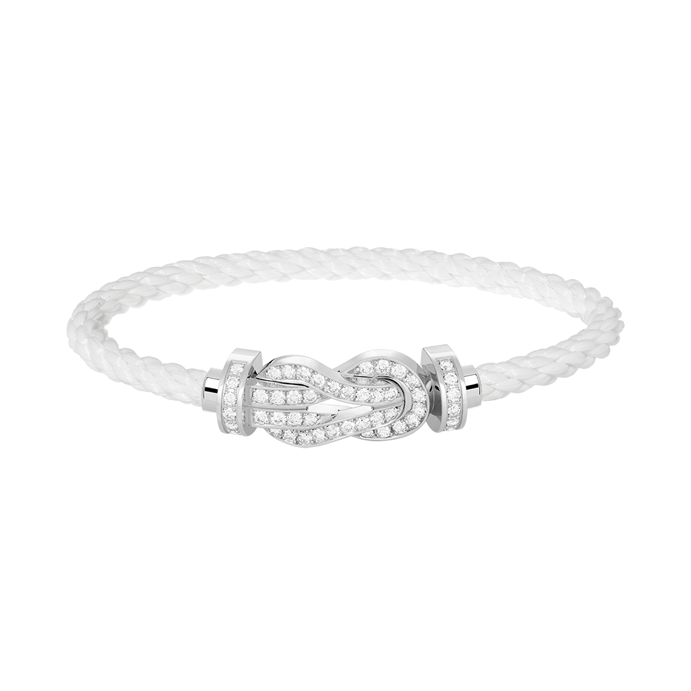 [Clara Jewels]CHANCE LARGE 8 FIGURE BUCKLE FULL DIAMOND BRACELET SILVER